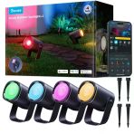 Govee Outdoor Spot Işıklar 2, Ip67 Sular Spotlightlar, Peyzaj Işıkları Madde, Alexa Ve Google Asistanı, Rgbwıc Color Değişen Işık Açık De