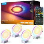 Govee Smart Recessed Aydınlatma 6 Perfect, Matter Rgbıc Led Recessed Light Work With Alexa, Google Asistan, Foot 1100Lm Canless Downlight With Junction Box For Living Room, Room, Kitchen 4 Pack