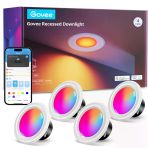 Govee Smart Retrofit Recessed Aydınlatma 4 İnç, Wi-Fi Bluetooth Doğrudan Connect Rgbw Retrofit Işıklar, 65 Sahne Modus, Alexa & Google Asistan �