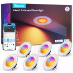 Govee Smart Retrofit Recessed Aydınlatma 6 İnç, Wi-Fi Bluetooth Doğrudan Connect Rgbw Retrofit Işıklar, 65 Sahne Modus, Alexa & Google Asistan �