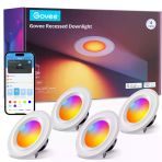 Govee Smart Retrofit Recessed Aydınlatma 6 Perfect, Wi-Fi Bluetooth Doğrudan Connect Rgbw Retrofit Işıklar, 65 Sahne Modus, Alexa & Google Asistan İle Çalışır, 1000 Lumens, 4 Pack