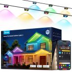 Govee Sürekli Açık Işıklar 2, 150Ft Rgbıc Açık Işıklar 108 Led Işıklar, Ip67 Sular, 100 Sahne Modus With 40Lm Açık Dekorasyonlar İçin Beyaz, Alexa İle Çalışır, Google Asistan, Black