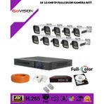 Govision Go Vision 10'lu Güvenlik Ip Kamera Seti - 5mp Dış Mekan Kamera, 3.6mm Lens, H.265, Poe, Warm LED Gece Görüşlü - Beyaz