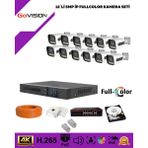 Govision Go Vision 12'li Güvenlik Ip Kamera Seti - 5mp Dış Mekan Kamera, 3.6mm Lens, H.265, Poe, Warm LED Gece Görüşlü - Beyaz
