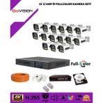 Govision Go Vision 15'li Güvenlik Ip Kamera Seti - 4mp Dış Mekan Kamera, 3.6mm Lens, H.265, Poe, Warm LED Gece Görüşlü - Beyaz