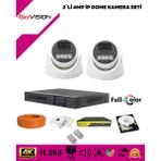 GoVision Go Vision 2'li Güvenlik Ip Kamera Seti - 4mp Kamera, 3.6mm Lens, H.265, Poe, Warm LED Gece Görüşlü - Beyaz
