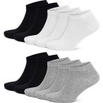 Gowith 10'lu Bambu Premium Dikişsiz Kutulu Nefes Alabilir Erkek Kadın Sneaker Çorap, Likralı 200 Iğne Esnek Sıkmayan Siyah Beyaz Gri Kısa Patik Çorabı 3006 - 43 - 46 - Asorti