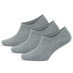 GoWith 3'lü-6'lı Bambu Beyaz Gri Siyah Elastan No Show Görünmez Dikişsiz Yürüyüş Spor Koşu Sneakers Erkek Çorap 3103 (3, Gri, 39-42)