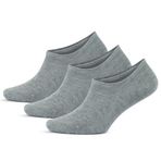 GoWith 3'lü-6'lı Bambu Beyaz Gri Siyah Elastan No Show Görünmez Dikişsiz Yürüyüş Spor Koşu Sneakers Erkek Çorap 3103 (3, Gri, 43-46)