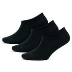 GoWith 3'lü-6'lı Bambu Beyaz Gri Siyah Elastan No Show Görünmez Dikişsiz Yürüyüş Spor Koşu Sneakers Erkek Çorap 3103 (3, Siyah, 39-42)