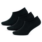 GoWith 3'lü-6'lı Bambu Beyaz Gri Siyah Elastan No Show Görünmez Dikişsiz Yürüyüş Spor Koşu Sneakers Erkek Çorap 3103 (3, Siyah, 43-46)