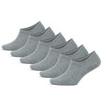 GoWith 3'lü-6'lı Bambu Beyaz Gri Siyah Elastan No Show Görünmez Dikişsiz Yürüyüş Spor Koşu Sneakers Erkek Çorap 3103 (6, Gri, 39-42)