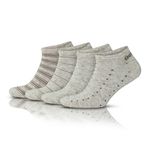 GoWith 4'lü Doğal Ketenli Ön Yıkamalı Desenli Patik Kadın Spor Çorap, Bayan Çorabı 2184