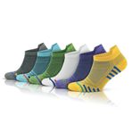 GoWith 6'lı Bambu Renkli Desenli Güçlendirilmiş Yıkamalı Hediye Kutulu Dikişsiz Çekçekli Kısa Yürüyüş Koşu Spor Performans Patik Kadın Çorap