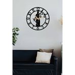 Gowpenart Adalet Kadını - Avukat Rakamlı Metal Siyah Duvar / Ev / Ofis Saati - Hediye Saat -50x50 Cm