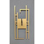 Gowpenart Carisma Metal Gold/altın Dikdörtgen Duvar Saati - Ev/ofis Saati - Hediye Saat - 70 X 30 Cm