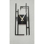 Gowpenart Carisma Metal Siyah Dikdörtgen Duvar Saati - Ev / Ofis Saati - Hediye Saat - 100 X 43 Cm