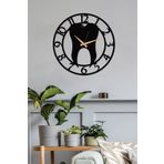 Gowpenart Diş Hekimi Rakamlı Metal Siyah Duvar Saati - Ev / Ofis Saati - Hediye Saat - 50 x 50 Cm