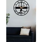 Gowpenart Dizayn Adalet Terazisi - Avukat Metal Siyah Duvar Saati - Ev - Ofis Saati - Hediye Saat - 50x50 Cm