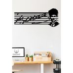 Gowpenart Dizayn Atatürk Imzalı Çizgili Portre Dekoratif Siyah Metal Duvar Ev & Ofis Tablosu Hediye Tablo - 100 x 42