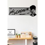 Gowpenart Dizayn Atatürk Imzalı Çizgili Portre Dekoratif Siyah Metal Duvar Ev & Ofis Tablosu Hediye Tablo - 90 x 36
