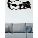 Gowpenart Dizayn Atatürk Ve Türkiye Dekoratif Siyah Metal Duvar Tablosu Ev & Ofis Dekoru