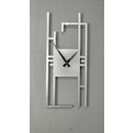 Gowpenart Dizayn Carisma Metal Silver - Gümüş Dikdörtgen Duvar Saati - Ev - Ofis Saati - Hediye Saat - 60 x 26 Cm
