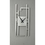 Gowpenart Dizayn Carisma Metal Silver - Gümüş Dikdörtgen Duvar Saati - Ev - Ofis Saati - Hediye Saat - 70 x 30 Cm