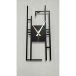 Gowpenart Dizayn Carisma Metal Siyah Dikdörtgen Duvar Saati - Ev - Ofis Saati - Hediye Saat - 80 x 34 Cm