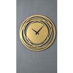 Gowpenart Dizayn Circle Metal Gold - Altın Duvar Saati - Ev - Ofis Saati - Hediye Saat - 50 x 50 Cm