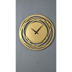 Gowpenart Dizayn Circle Metal Gold - Altın Duvar Saati - Ev - Ofis Saati - Hediye Saat - 60 x 60 Cm