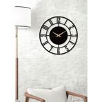 Gowpenart Dizayn Daktilo Rakamlı Metal Siyah Duvar Saati - Ev - Ofis Saati - Hediye Saat - 60 x 60 Cm