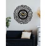 Gowpenart Dizayn Dekoratif Lazer Kesim Ihlas Suresi Siyah Metal Duvar Saati 50 x 50 Cm