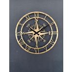 Gowpenart Dizayn Dizayn Pusulalı Modern Metal Gold - Altın Duvar Saati 1,5 Mm Kalınlık 40x40 Cm