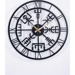 Gowpenart Dizayn Dizayn Vegvisir Metal Siyah Duvar Saati 1,5 Mm Kalınlık 40x40 Cm