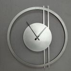 Gowpenart Dizayn Double Line Metal Silver - Gümüş Duvar Saati - Ev - Ofis Saati - Hediye Saat - 100 x 97 Cm