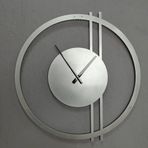 Gowpenart Dizayn Double Line Metal Silver - Gümüş Duvar Saati - Ev - Ofis Saati - Hediye Saat - 50 x 48 Cm