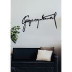Gowpenart Dizayn Gazi M. K. Atatürk Imza Siyah Metal Duvar Dekoru - Ev & Ofis Tablosu - Hediye Tablo - 70 x 33