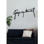 Gowpenart Dizayn Gazi M. K. Atatürk İmza Siyah Metal Duvar Dekoru - Ev & Ofis Tablosu - Hediye Tablo