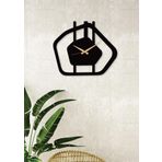 Gowpenart Dizayn Gravel - Çakıl Taşı Metal Siyah Duvar Saati - Ev - Ofis Saati - Hediye Saat 60 x 51 Cm
