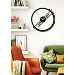 Gowpenart Dizayn Inspire Modern Metal Siyah Duvar Saati - Ev - Ofis Saati - Hediye Saat - 70 x 70 Cm
