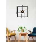 Gowpenart Dizayn Kare Querencia Metal Siyah Duvar Saati - Ev - Ofis Saati - Hediye Saat - 60 x 60 Cm