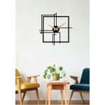Gowpenart Dizayn Kare Querencia Metal Siyah Duvar Saati - Ev - Ofis Saati - Hediye Saat - 70 x 70 Cm