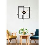 Gowpenart Dizayn Kare Querencia Metal Siyah Duvar Saati - Ev - Ofis Saati - Hediye Saat 90 x 90 Cm