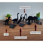 Gowpenart Dizayn Masa Üstü Metal Ergonomik Siyah Telefon - Tablet Tutucu Stand Dinozorfigürlü 2'li Set