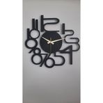 Gowpenart Dizayn Modern Rakamlı Metal Siyah Duvar Saati - Hediye Saat - Ev - Ofis Saati - 50 x 50 Cm