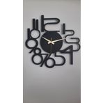 Gowpenart Dizayn Modern Rakamlı Metal Siyah Duvar Saati - Hediye Saat - Ev - Ofis Saati - 50 x 50 Cm