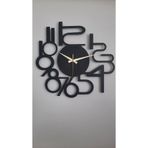 Gowpenart Dizayn Modern Rakamlı Metal Siyah Duvar Saati - Hediye Saat - Ev - Ofis Saati - 60 x 60 Cm
