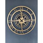 Gowpenart Dizayn Pusulalı Metal Gold - Altın Duvar Saati 1,5 Mm Kalınlık 60 x 60 Cm