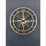 Gowpenart Dizayn Pusulalı Modern Metal Gold - Altın Duvar Saati 1,5 Mm Kalınlık 40x40 Cm